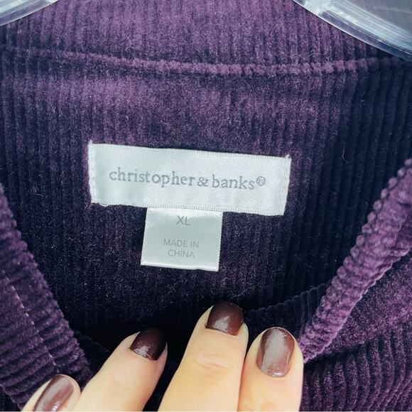 Vintage purple plum corduroy button preppy chore jacket XL - Picture 4 of 6